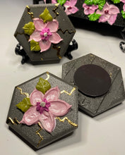 Load image into Gallery viewer, Tiny Sakura Kintsugi Stone Art Magnet w/mini easel-3 pcs Set
